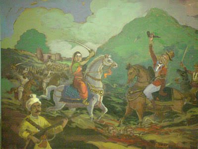 In the first battle between the British and Kittur, in Oct1824, British forces faced heavy losses. St. John Thackeray, the British collector and political agent, was also killed during this first battle by the Kittur forces.