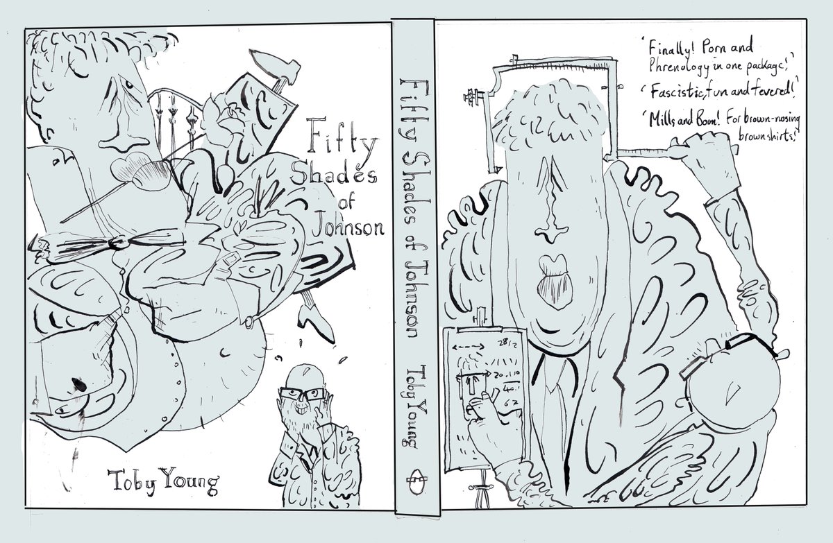 Found this sketch in my files from last year, taking the piss of Toby Young when he described Johnson thus: '(with his) broad, Germanic forehead, there was also something of Nietzsche’s Übermensch about him.' And of having a 'will to power' How far he has now maneuvered... (1)