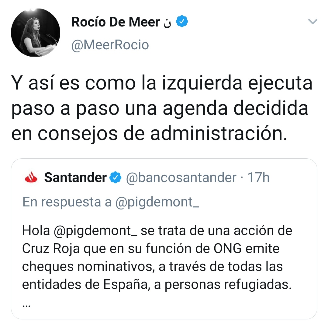 Engels, Marx, Lenin y el Banco Santander, las puntas de lanza del comunismo.