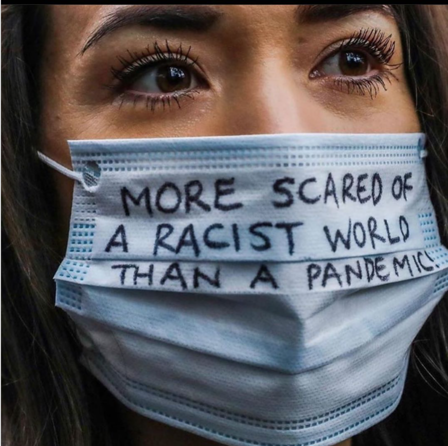 FLRising's tweet photo. A tale of two pandemics: one we'll eventually have a vaccine for, the other we will never stop fighting to abolish. #reliefnotreopen #BlackLivesMatter https://t.co/thqijLSNaA