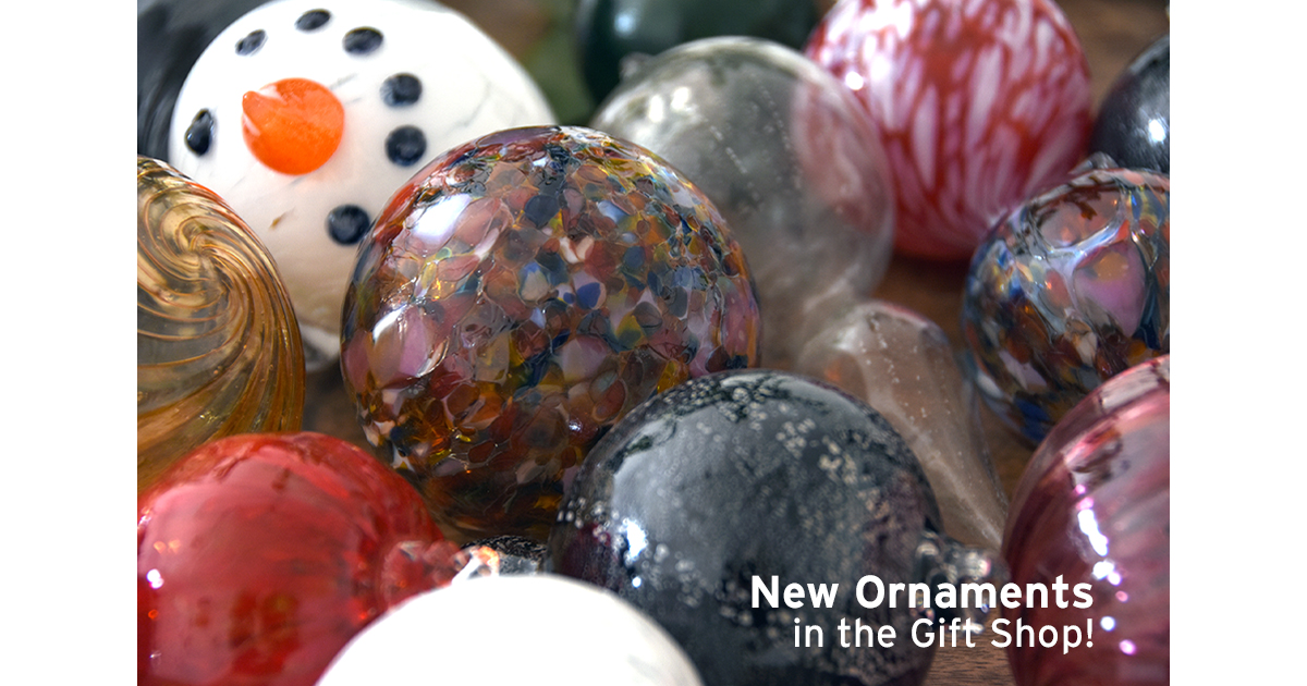 We added 30 new ornaments to the gift shop this week (ow.ly/vaeZ50CwDoo), each one a unique work of #glassart made by SAW's Glass Director. #glassblowing #newyorkartists #makeart #shoplocal #oneofakindgift #artgift #giftideas