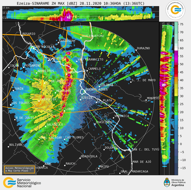 LuchoVidalOK's tweet photo. 👇Imagen del radar #RMA2 del #SINARAME donde se observa una muy bien definida estructura clásica de linea convectiva con precipitation estratiforme por detrás https://t.co/Eeoh0w9Fku