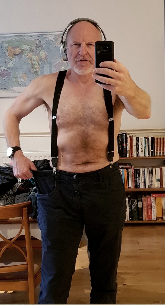 This is me today, in the trousers that were a comfortable fit when that first picture was taken, about ten weeks ago.