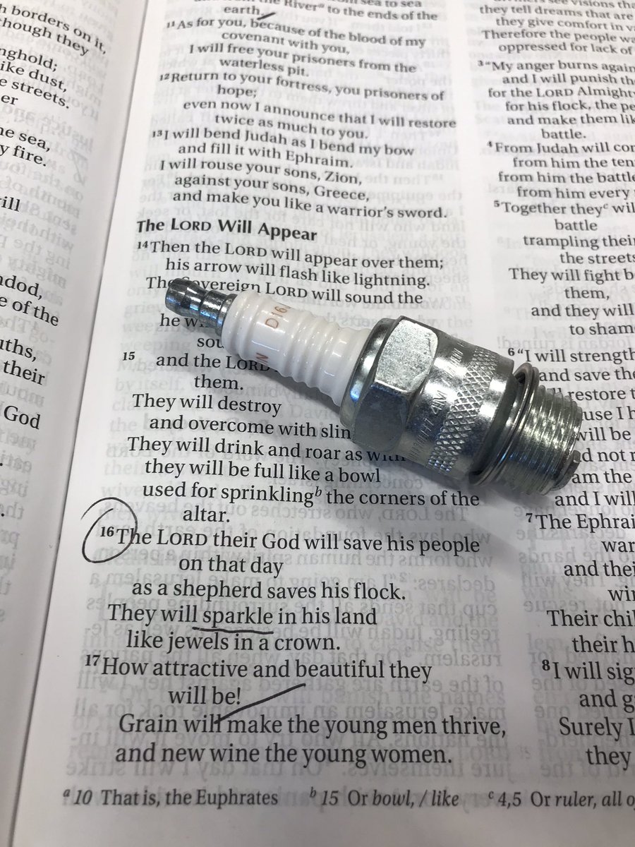 AllAboutTheOne's tweet photo. Have you been a Spark plug for Jesus this week?  #KeepSparkling https://t.co/lhyZ5wgNk6