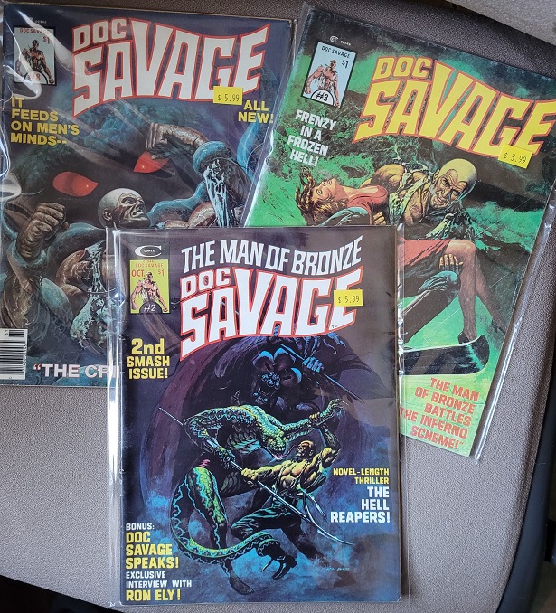 TheTelltaleMind's tweet photo. Batch 4 - Some Doc Savage to finish off my run, almost complete run of Howard the Duck, Robocop and Groo which is one Marvel OGN I never managed to get. #MarvelMagazines #DocSavage #Groo #Robocop #HowardtheDuck https://t.co/6P2u8GWNKU