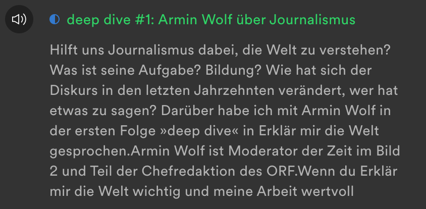 SamiraJoyF's tweet photo. Uh, seit Langem mal wieder auf Twitter. Höre gerade den deep dive-Podcast mit @ArminWolf über #Journalismus. Sehr sehr sehr hörenswert. Wer außerdem glaubt, dass #ChuckNorris Twitter auslesen kann - Wolf kommt ihm zuvor. https://t.co/R6IsCLV9BU