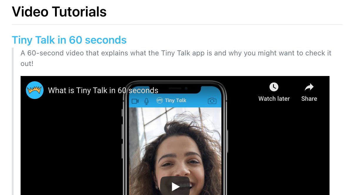 tinytalkinc's tweet photo. Check out our new Resources page for [1] video tutorials of Tiny Talk in action, plus [2] a one-pager "getting started guide" -- share it with your team at work, club at school or family + friends to fast track getting your communities using Tiny Talk: 

https://t.co/UU5J7IzOxw https://t.co/XWOeT9KQS0