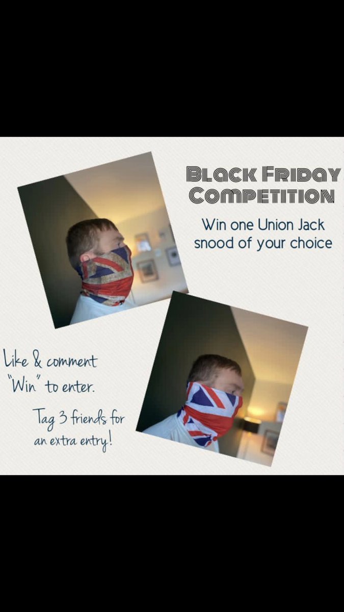 #CompetitionTime #WINNER to be announced 7pm Monday. #snood #unionflag #win #competitions Instructions below. Link to both styles here - https://t.co/wvJtKKBcZD https://t.co/WSGHbMT4yh