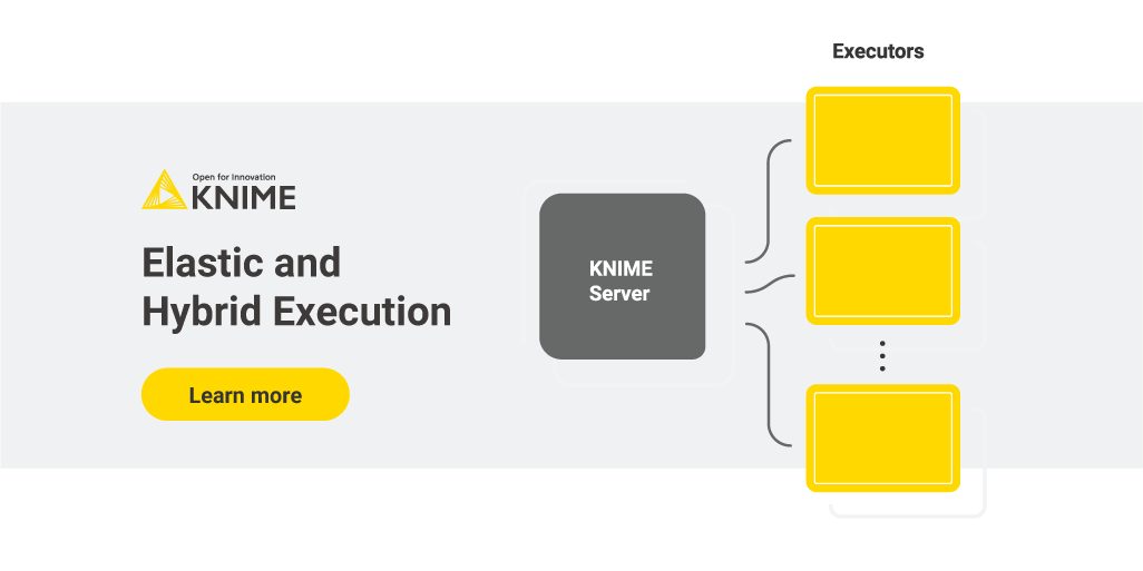 knime's tweet photo. With the latest release of #KNIME #Server 4.11, the capabilities of KNIME Executors have been extended. The new features include Executor Groups and Executor Reservation, AutoScaling on AWS, and Hybrid Installation. Read more at https://t.co/OjBXBVLDH9 https://t.co/OZBA7e3h9H