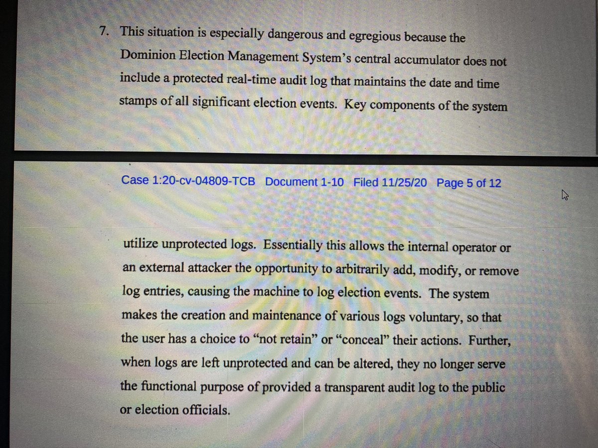 To be fair, Mr. Ramsdale raises an interesting idea about uncertainty involving the machines’ lack of a “real-time audit log” —Unfortunately, he then goes on to undermine his main point by blaming “rogue actors” from “Iran and China among others” for all our woes in Georgia.