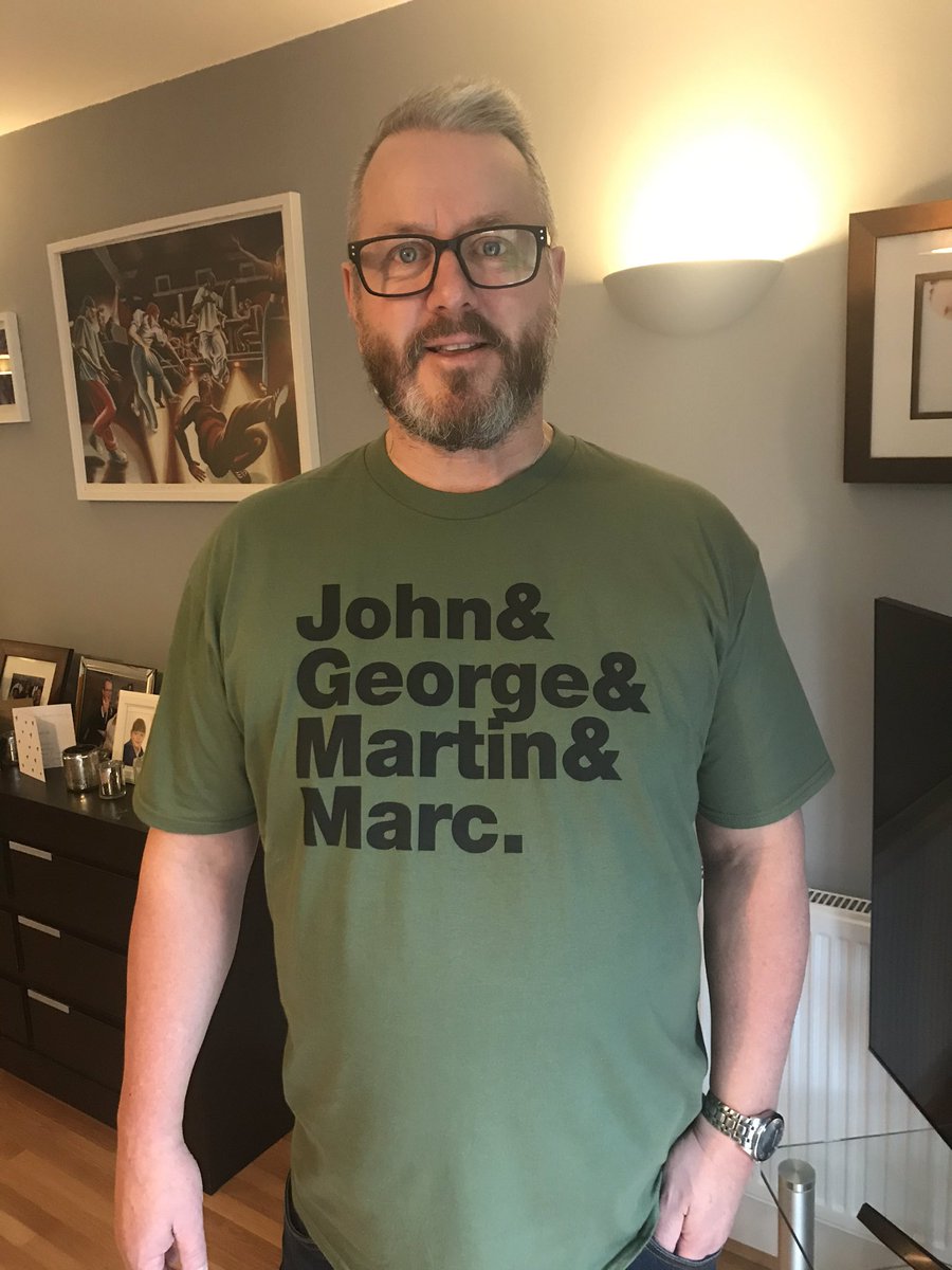 NortholtPaul's tweet photo. New t-shirt. Was gonna get surnames but @BeatzMarc put the kibosh on that idea! @realjahwobble @georgekingmusic @Chungulator #IOTH https://t.co/U1fyQvUDDf