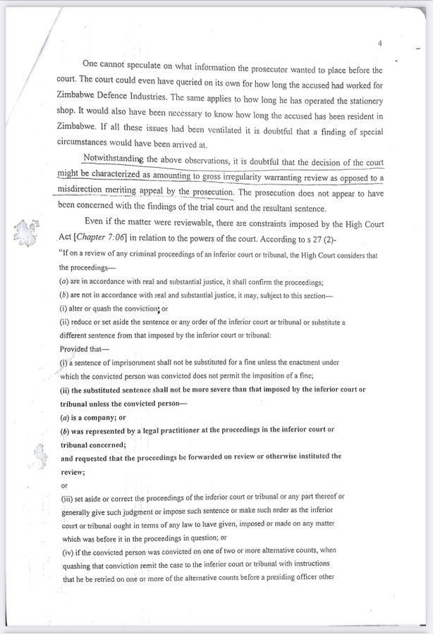 20/ Here is a review minute by Justice Msakwa on a case involving the crime of so called externalisation & yet one finds the state authorities still making references to a fictitious crime & the media vachivapembedza without question. Pages 1-4