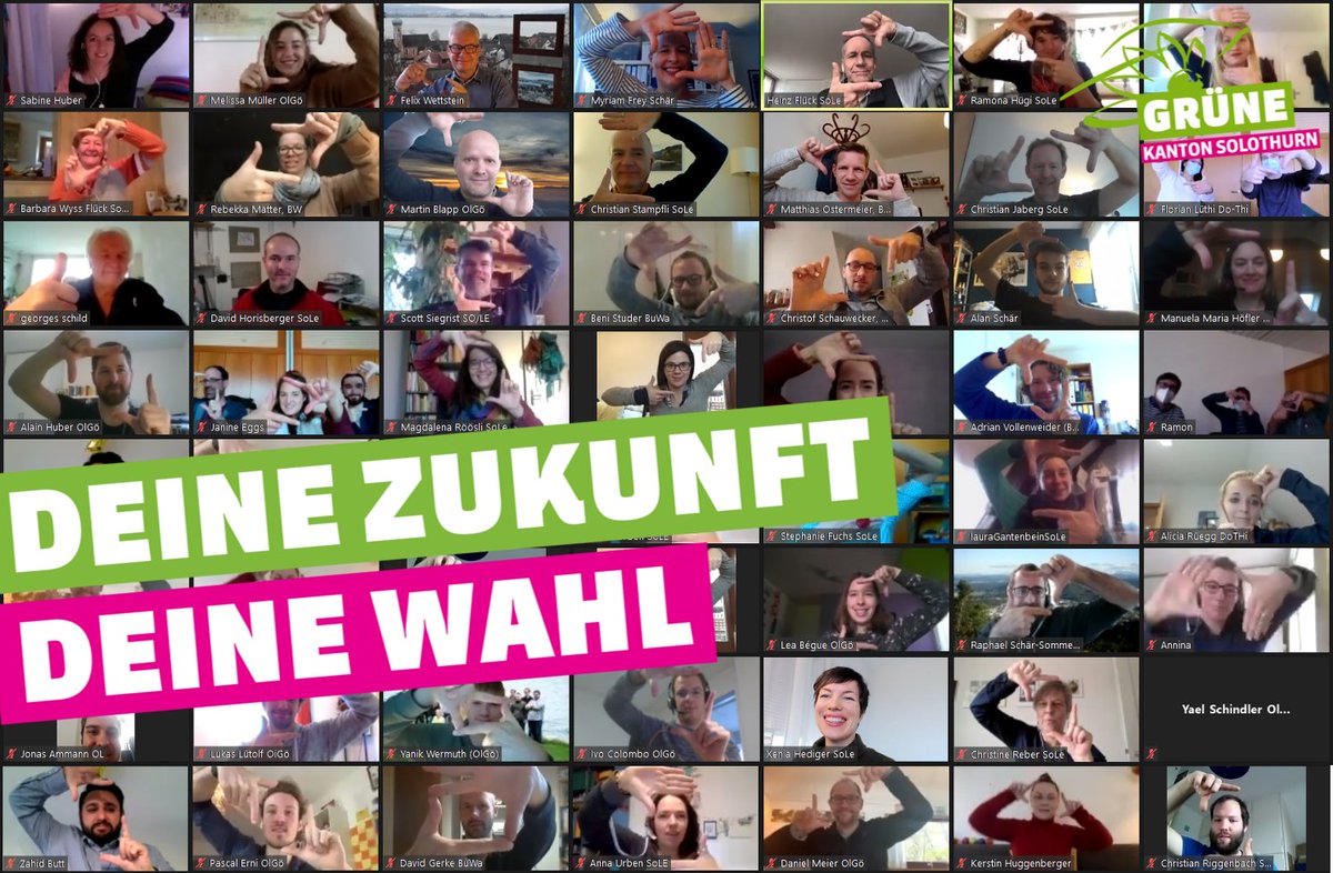Wir starten heute mit so vielen Kandidierenden wie noch nie in die Kantonsrats-Wahlen 2021 #KRWSo21! Heute am Kanditag wurde die Kampagne DEINE ZUKUNFT-DEINE WAHL lanciert. Vielen Dank an <a href="/FloBrenzikofer/">Florence Brenzikofer</a>, <a href="/FelixWettstein/">Felix Wettstein</a>, <a href="/BrigitWyss/">Brigit Wyss</a> und <a href="/Bwyssf/">Barbara Wyss Flück</a> für die Tipps und Ausführungen.