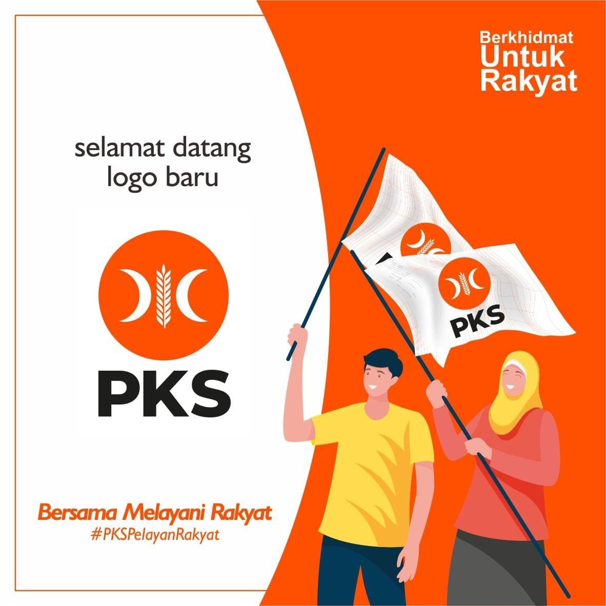 rizkidwika's tweet photo. Wew. PKS ikutan terbawa arus tren logo yang flat, nih? https://t.co/Jyulkgrtw7