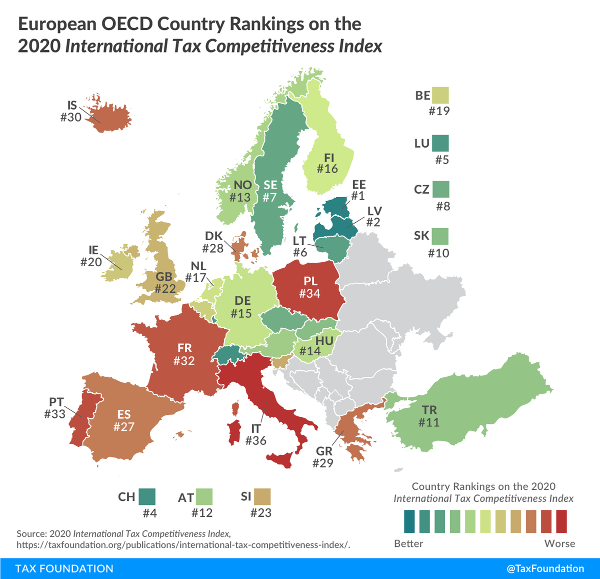 TaxFoundation's tweet photo. Comparing tax systems in the OECD: https://t.co/jMISQ03XG8 https://t.co/bS1TMrclPU