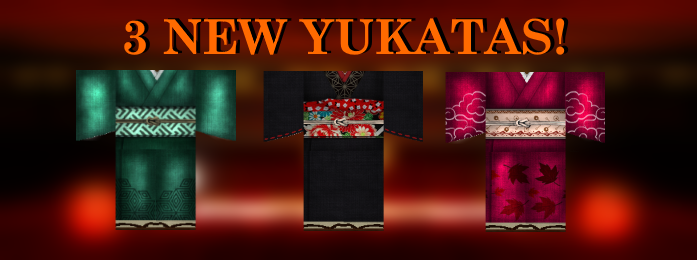 The Golden Palace Teahouse Official Account On Twitter Three New Yukatas Introducing Emerald Geometry Yukata Fox Ornate Yukata Pomegranate Leaf Yukata Available For Purchase At Once At Our Kimono Store In Game - kimono roblox japanese clothing