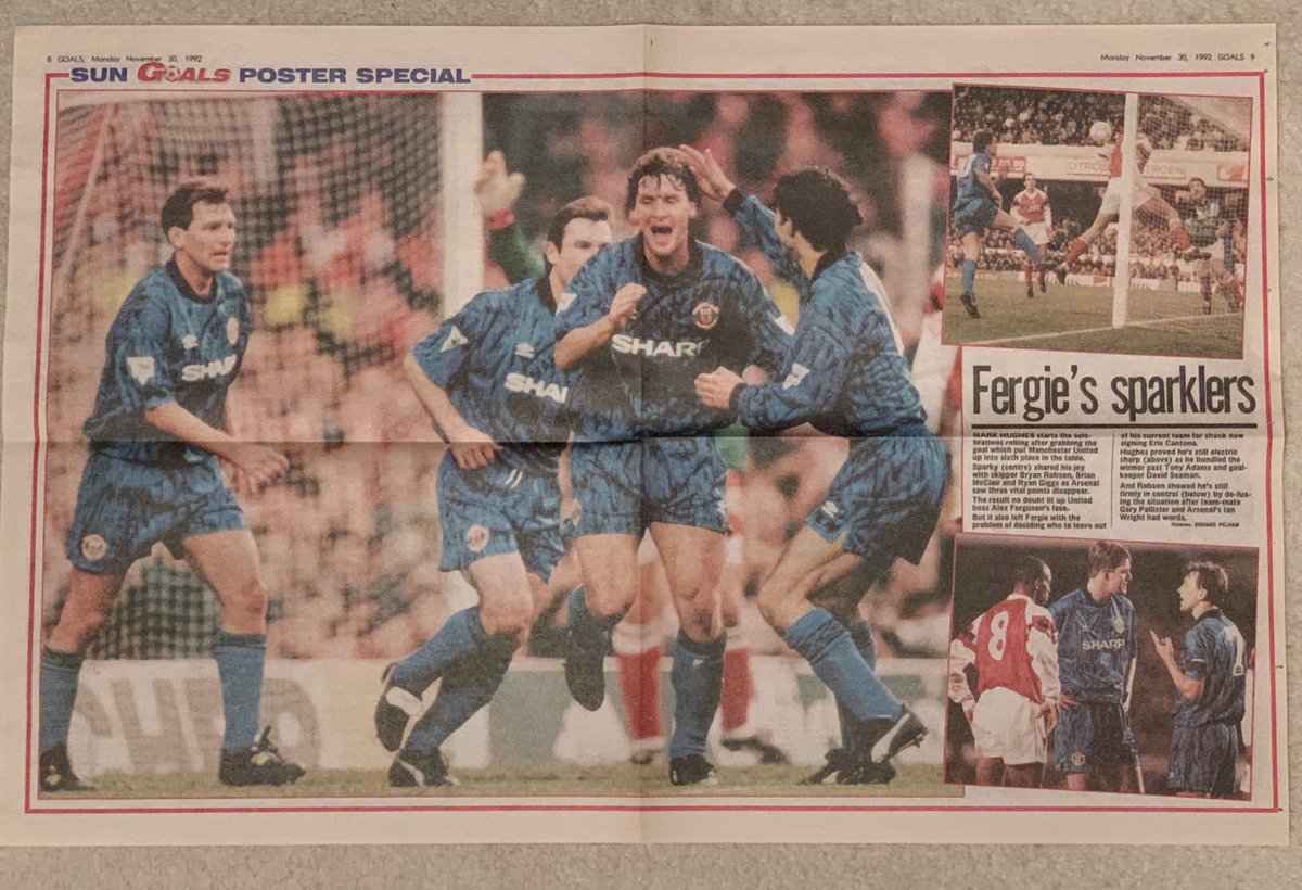 2 years to the day after that 6-2 mauling, I was back at Highbury to see United snatch a 1-0 win, with the newly signed Eric watching from the stands. 28th November 1992 is a day I will always remember. We went from Highbury straight to Heathrow to fly on to Lisbon.  #MUFC  #GGMU