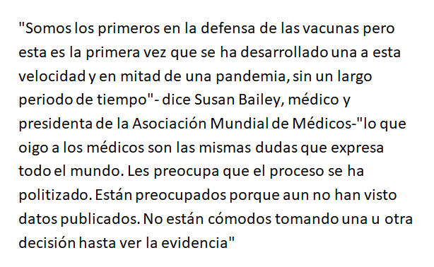 mlalanda's tweet photo. Los médicos no debemos dejarnos arrastrar por las agendas políticas. Tenemos una responsabilidad especial con la sociedad.
Antes de convertirnos en defensores de una vacuna cuya tecnología no conocemos y cuyos datos no están publicados, necesitamos información
(sigo) https://t.co/88L0VFrvRt