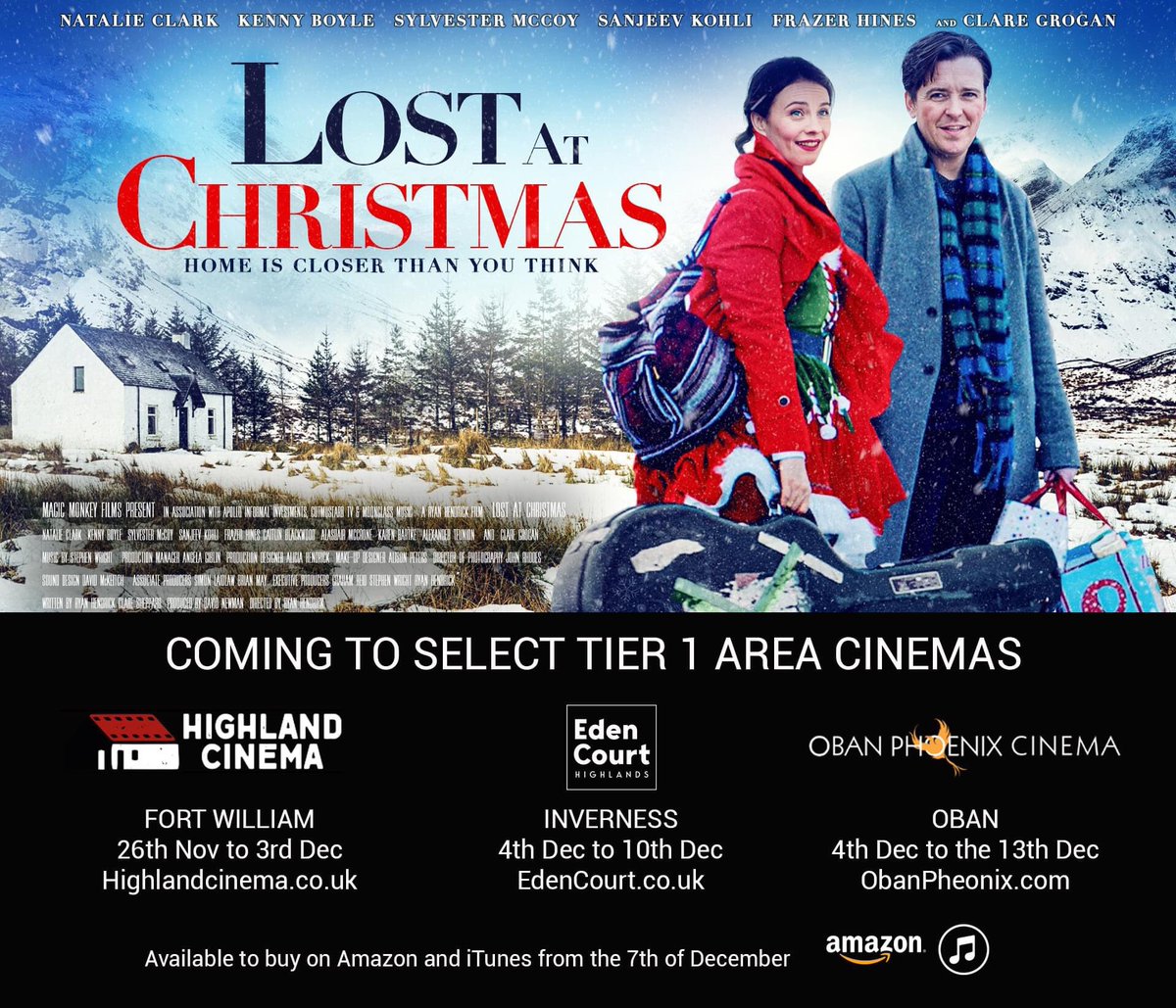 lostatxmas's tweet photo. Citizens of #FortWilliam #Inverness &amp; #Oban. Your local #cinemaisopen and eagerly waiting to show you #LostatXmas. Now playing at @HighlandCinema with showings at @EdenCourt &amp; @ObanCinema starting next week.

BOOK your tickets now and #supportlocal #cinemas https://t.co/eazXUmIKKs
