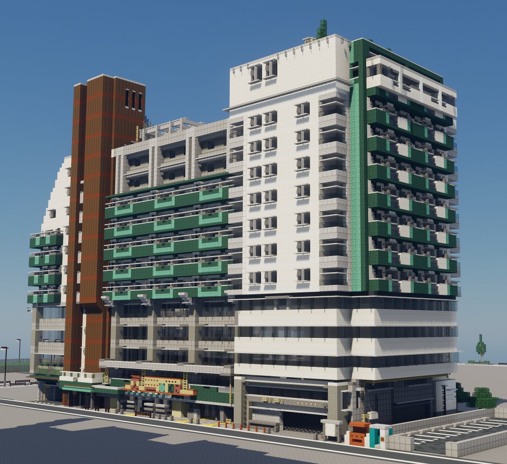 複雑なマンション作りました。

#Minecraft 
#Minecraft建築コミュ 
#Minecraft都市開発 
#京慧府