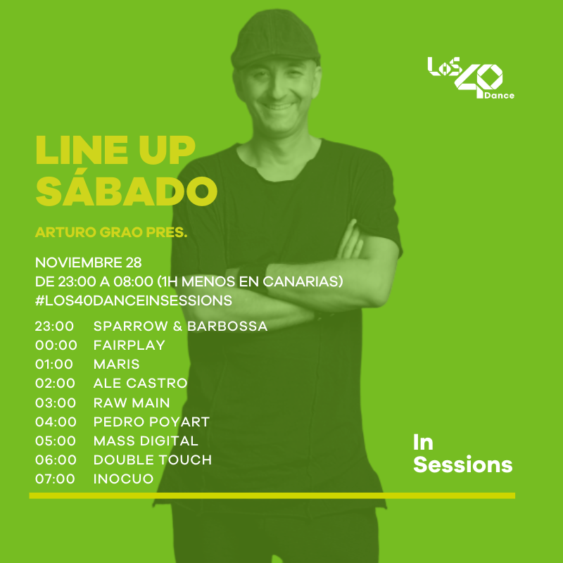 Los40Dance's tweet photo. Esta noche en #LOS40DanceInSessions w/ @Arturograo1 😄🎙
❗ @SparrowBarbossa
❗ #Fairplay
❗ #Maris
❗ #AleCastro
❗ #RawMain
❗ #PedroPoyart
❗ @Mass_Digital
❗ #DoubleTouch
❗ #Inocuo
🎧 directo + podcast https://t.co/0NkGJWyJ96 https://t.co/2ShfSsg4Nq