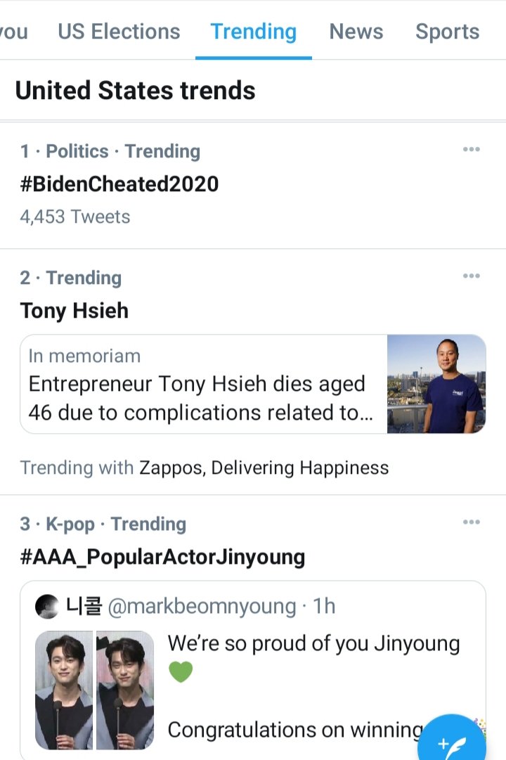 #BidenCheated2020 is #1 trending in the United States.