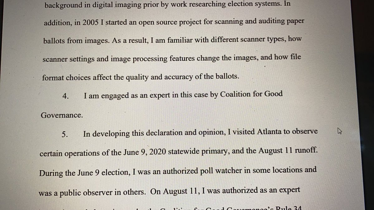 Here’s an affidavit from a Coalition for Good Governance member describing alleged “scanning delays” irregularities with “test ballots” —Your thoughts on all this,  @MarilynRMarks1?