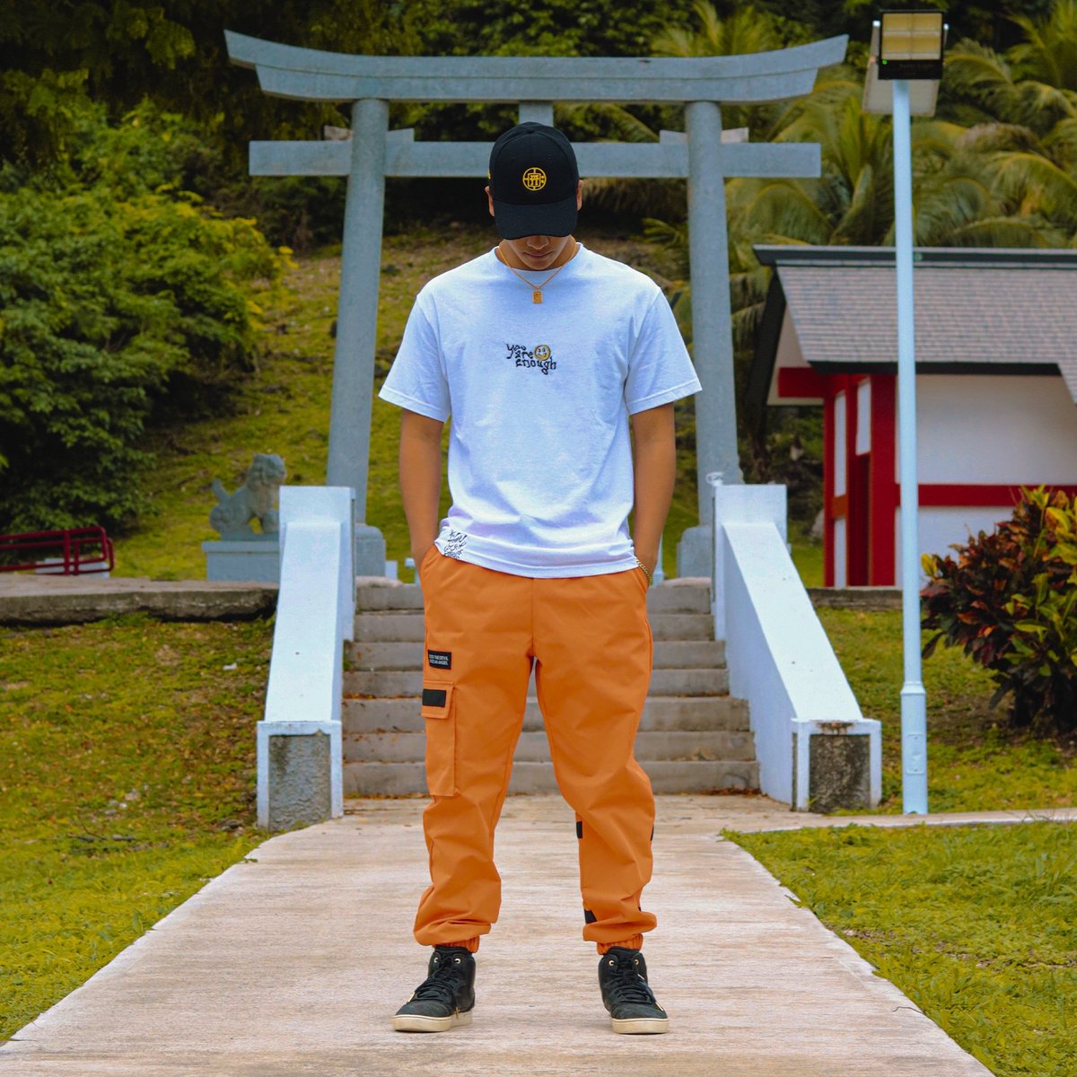 montempleogs's tweet photo. CJ Lambat for the "you are enough" white tee and hat. Coming soon yo! #TempleACanvasToWear⛩ https://t.co/u6GwQJsHzs