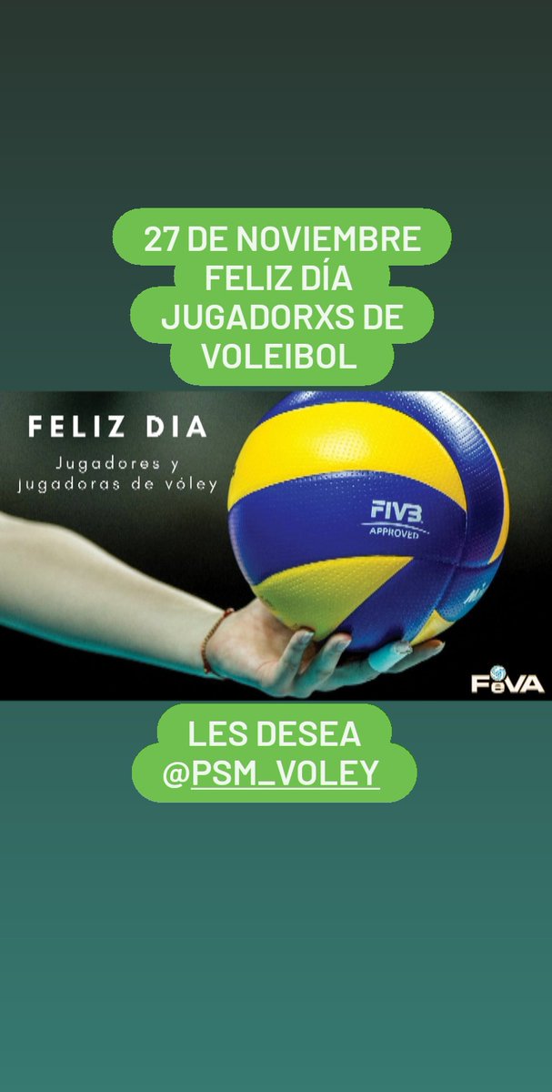 psmvoley's tweet photo. 27 de noviembre 
Feliz Dia Jugadorxs de Voleibol https://t.co/0GWPOzrGAW