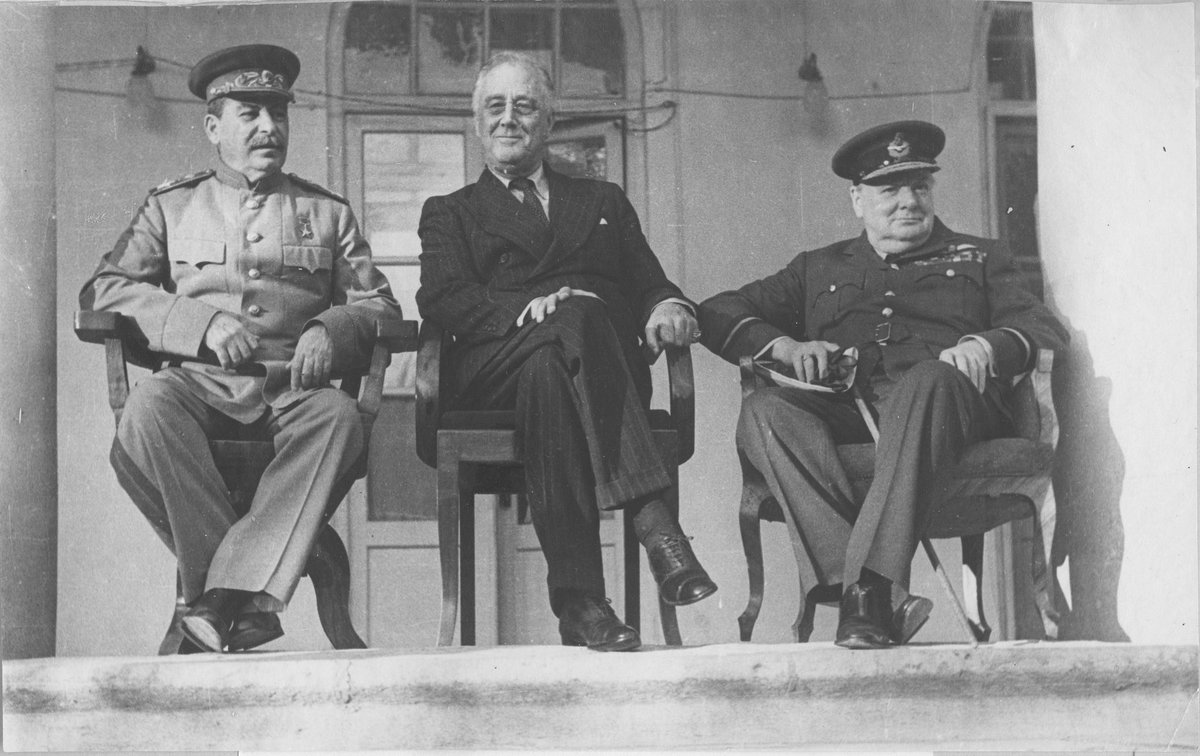 mfa_russia's tweet image. 🎙️ #OTD in 1943 the #TehranConference started. It was the first #WWII in-person meeting of the "Big Three" leaders (#USSR, #USA &amp;amp; #UK). 

❗ The Allies agreed to finally launch the second front against the Nazi Germany, discussed and outlined post-#WWII world order.