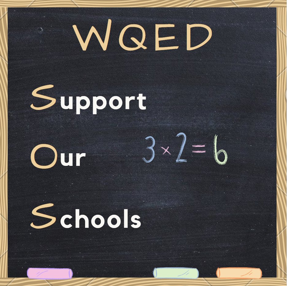 This school year, <a href="/wqed/">WQED</a> launched a new project called WQED SOS. It supports schools, teachers and students with two weeks of lessons and projects for different subjects and grade levels. Learn more: wqed.org/sos

#Togetherpennsylvania #Learningathome