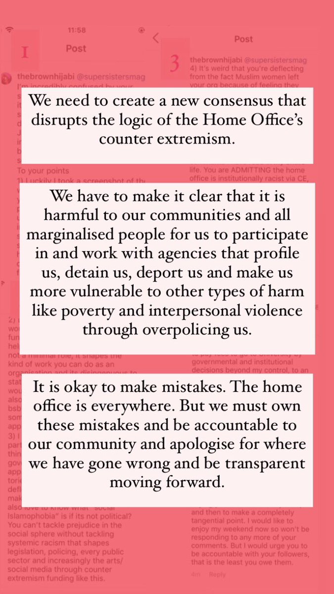 The very least they could do is show accountability to their followers. It is okay to make mistakes, the Home Office’s tentacles are everywhere, but those decisions must be owned up to & actively amended. orgs who say they’re for marginalised ppl must take steps to EARN trust!