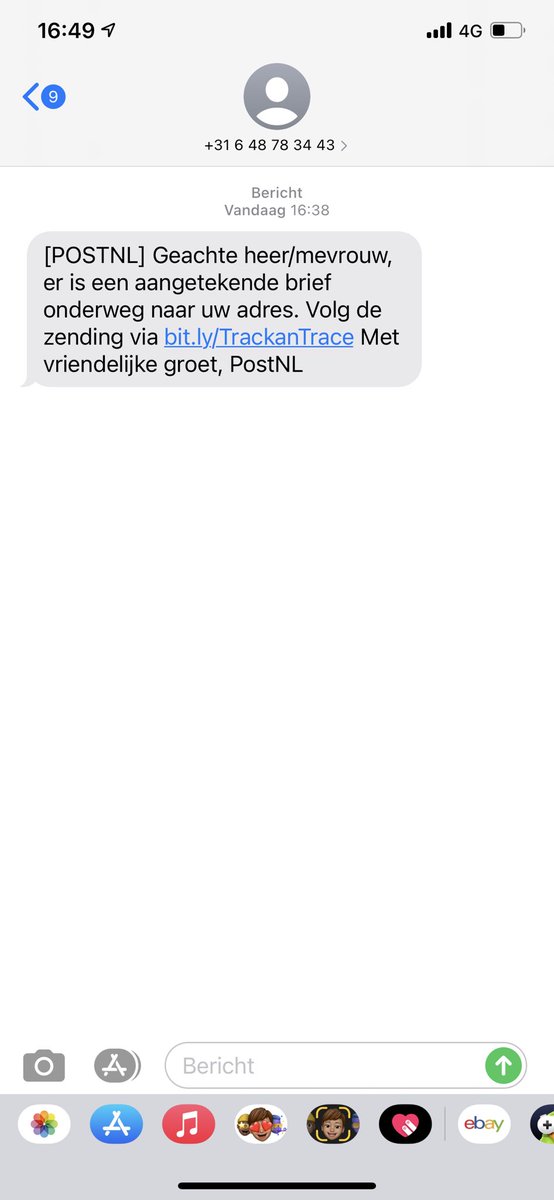toondrost's tweet photo. @PostNL Er is weer een nieuwe phisingmail sms verzonden. Hoop dat jullie er iets mee kunnen! https://t.co/sSUNUTuOKp