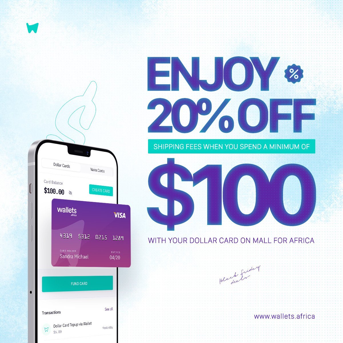 Buttergirlll's tweet photo. Good News for those that shop on Mall for Africa, use the code VISA2020 and get $20 off your shipping fees 🙌🏽🙌🏽
#BlackFridayWithWallets https://t.co/WHJbFJv1Ok