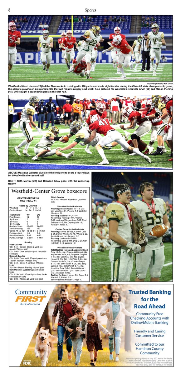 Richie_Hall's tweet photo. Westfield fell to Center Grove in the 6A state championship game, but the future looks bright for the 'Rocks. My story here, photos by @Kirk__Green : https://t.co/mj3SNdqH5U
@ShamrockFB @WWSWHS @rocksathletics @APSE_sportmedia https://t.co/V5swdv79HY
