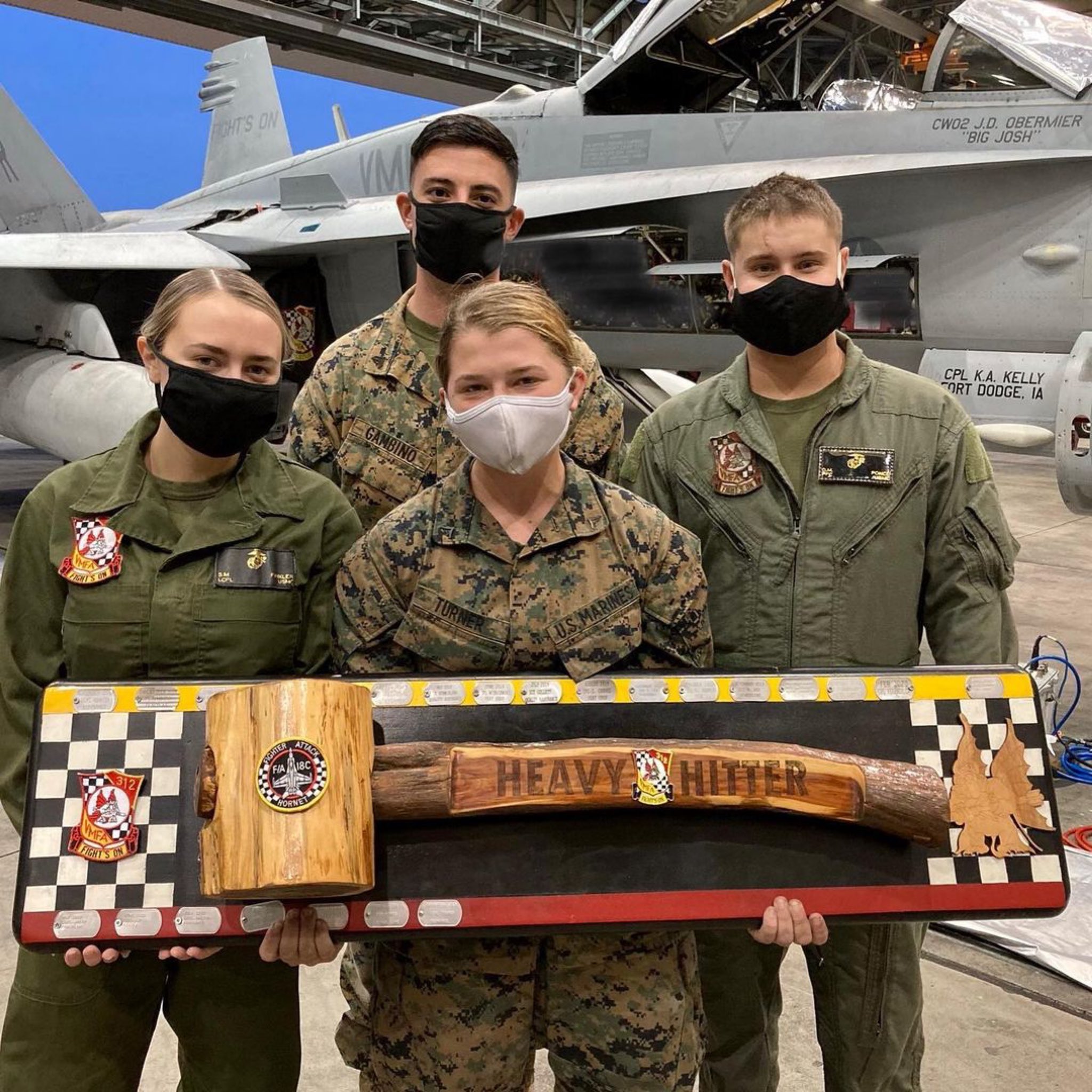 1st Maw Marines Heavy Hitters From Left To Right Lcpl Finkler Cpl Gambino Lcpl Turner Pfc Ponce These Marines Were Recently Recognized By Vmfa 312 While On Udp At Mcas Iwakuni