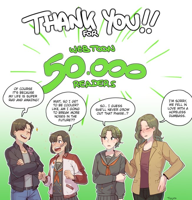 Thank you so much!!!!!!!! It's an important milestone to reach ?♥
Also part 1 is ending soon, so if you want to binge-reading it in one go, now it's the right time? 