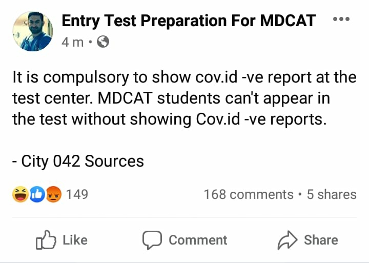 ashakalmidsa's tweet photo. How tf are we supposed to get tested AND get our reports back in just 16 HOURS before the exam?
#DelayMDCAT2020 
#DelayMDCAT2020First 
#Shameonpmc https://t.co/Gq25eJYrvJ