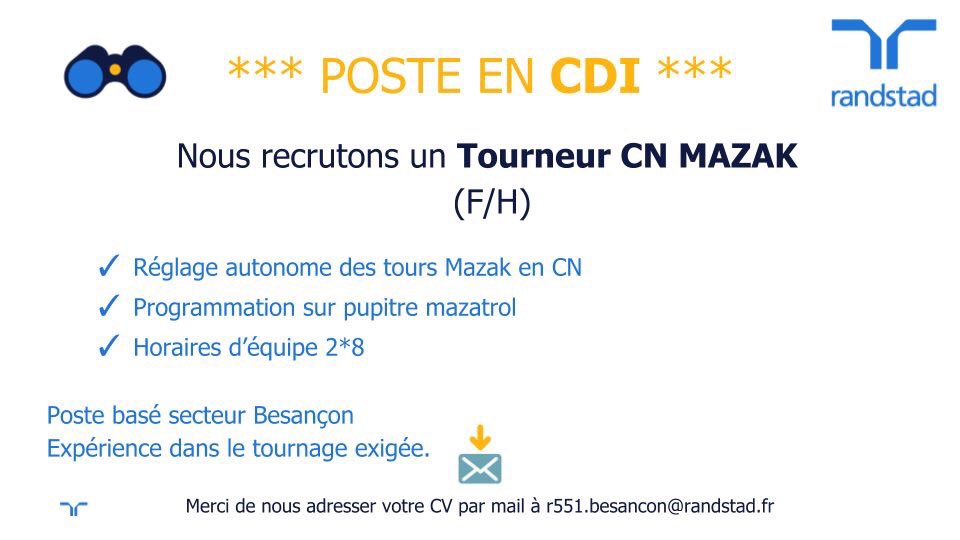 MikaelDemenge's tweet photo. #JOB 5 postes dans l’#Industrie à pourvoir immédiatement. C'est chez Randstad #Besançon que ça se passe ! Merci d'adresser votre CV par mail à r551.besancon@randstad.fr
Plus d'infos : ☎ 03 81 88 17 77

#Randstad #rh #carriere #job #emploi #emplois #offredemploi #recrutement https://t.co/vMlSyJcuHw