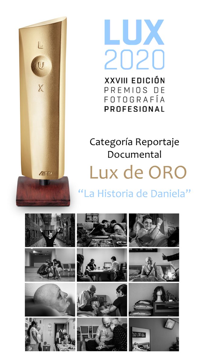 rutinoterapia's tweet photo. Chomi Delgado se lleva el ‘LUX DE ORO’ al reportaje
documental.
El fotógrafo Chomi Delgado gana el Lux de Oro por la “Historia de Daniela”; doce fotografías sobre la dureza de las enfermedades tumorales que muestran
como es el día a día de las personas que las sufren. https://t.co/KTowu7k8th