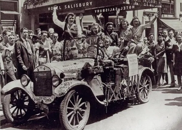 From 1935-42, Darlene and her pals traveled tens of thousands of miles on annual road trips in the simple but sturdy T; twice circumnavigating the Great Lakes, exploring the West, the NY World's Fair, and stopping to say happy 75th birthday to Henry Ford. My kinda dames.