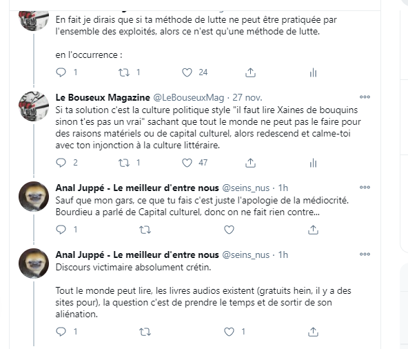 "Quand on veut on peut 'spèce de victime gnéééé"