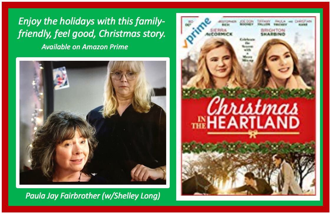 Catch me in the feel-good Xmas movie now on NETFLIX and AMAZON PRIME - Christmas in the Heartland.   Me, Shelley Long and Sierra McCormick hanging out at the Beauty Salon for the big reveal scene.  Check it out!
