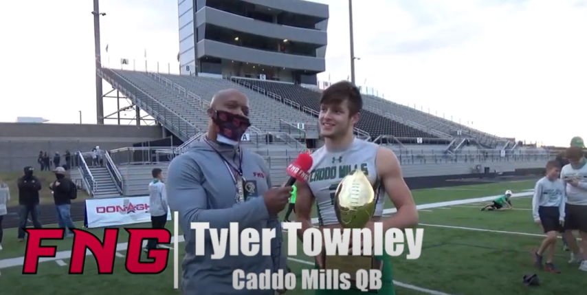 VIDEO Caddo Mills Defensive Back Angus Aldridge, Quarterback Tyler Townley and Head Coach Kodi Crane talk about their 35-31 fridaynightglory.com/caddo-mills-ad… #txhsfb #FNGsports