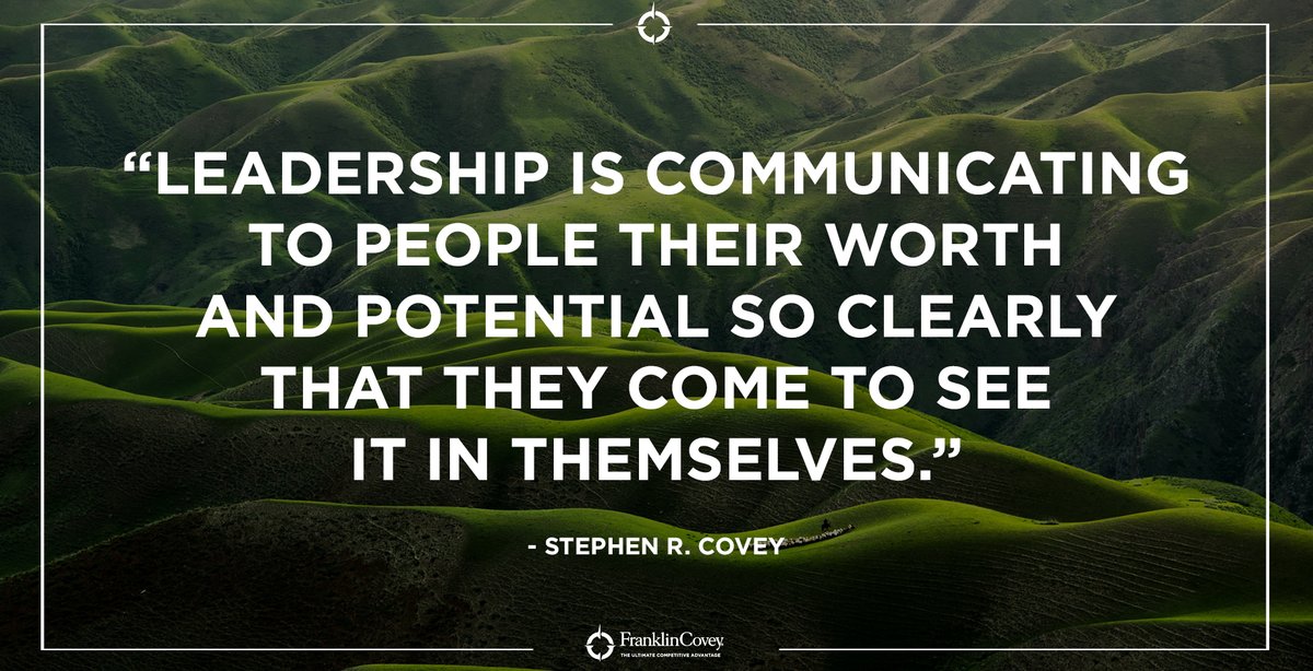 "Leadership is communicating to people their worth and potential so clearly that they come to see it in themselves." - Stephen R. Covey #Leadership #Potential #Communication #Worth #QOTD