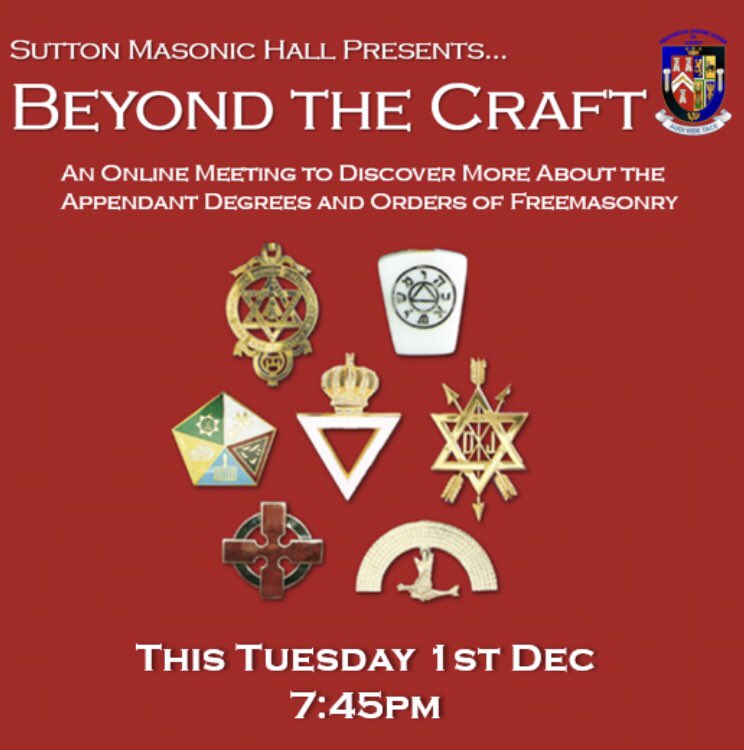 5492Lodge's tweet image. This presentation delves into the established &amp;amp; lesser-known Masonic Orders in the UK. Whether you are a Brother curious as to what is out there, or wishing to explore other degrees within Freemasonry, this is not to be missed! #BeyondTheCraft @suttonmasonic @MarkMasonsHall