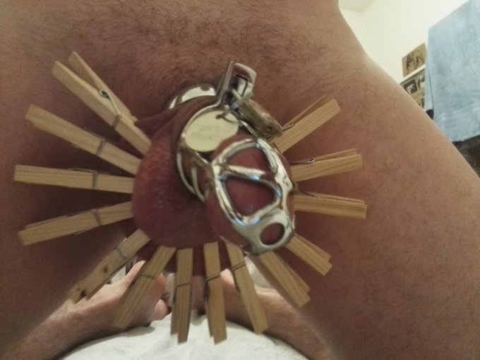 How pretty can the simple #clothespeg look surrounding a #chastity boy #locked in his #cage? https://t<a href="/tag/clothespeg"class="tags">#clothespeg</a><a href="/tag/cage"class="tags"><span>#cage</span></a><a href="/tag/chastity"class="tags"><span>#chastity</span></a><a href="/tag/locked"class="tags"><span>#locked</span></a>
