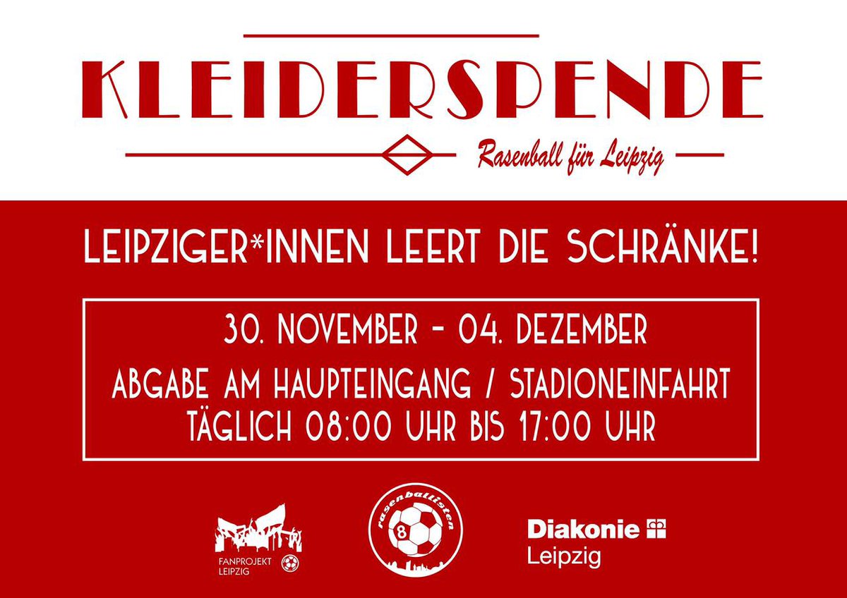 Rasenballsport Leipzig fan organization  @rasenballisten collects clothes for the city’s underprivileged. 13/23