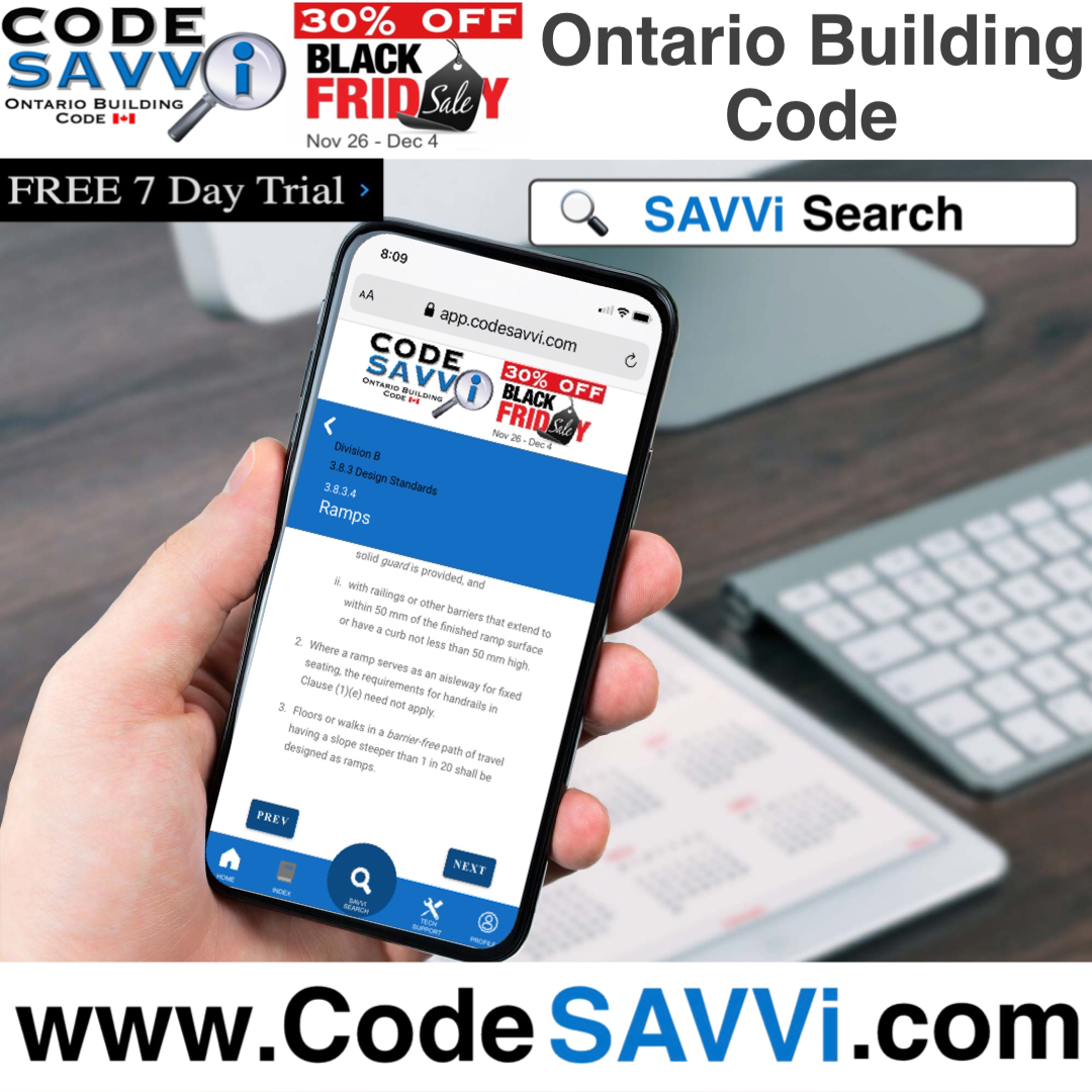 code_savvi's tweet image. Try Code SAVVi Free for 7 Days! 30% OFF Black Friday Sale is on Now. Ontario Building Code with our Intuitive SAVVi Search Technology to help you find what you need Faster than ever!
Use Code: BLACKFRIDAY at checkout 
CodeSAVVi.com