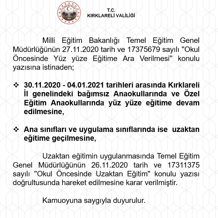 T.C. Kırklareli Valiliği (@valikirklareli) on Twitter photo 